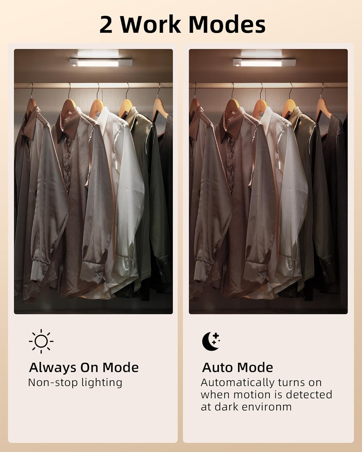 three selectable color temperatures with dimmable brightness via push-button control