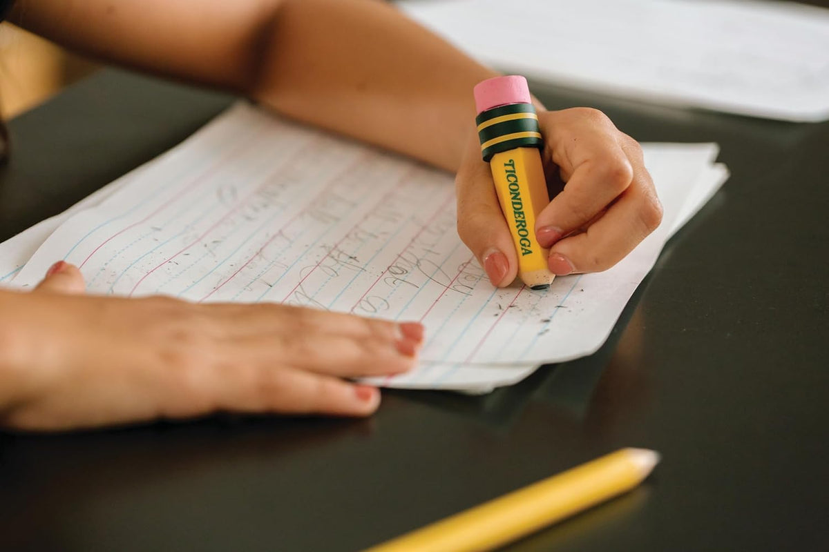 Ticonderoga Pencil Shaped Erasers – Latex-Free, PMA Certified Bulk Erasers for Elementary Classrooms and Study Tables