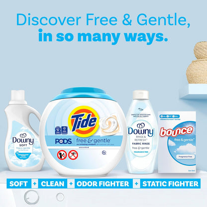 Tide Free and Gentle Laundry Detergent Pacs for Fragrance-Free Bedding and Linen Care, Sensitive Skin Formula