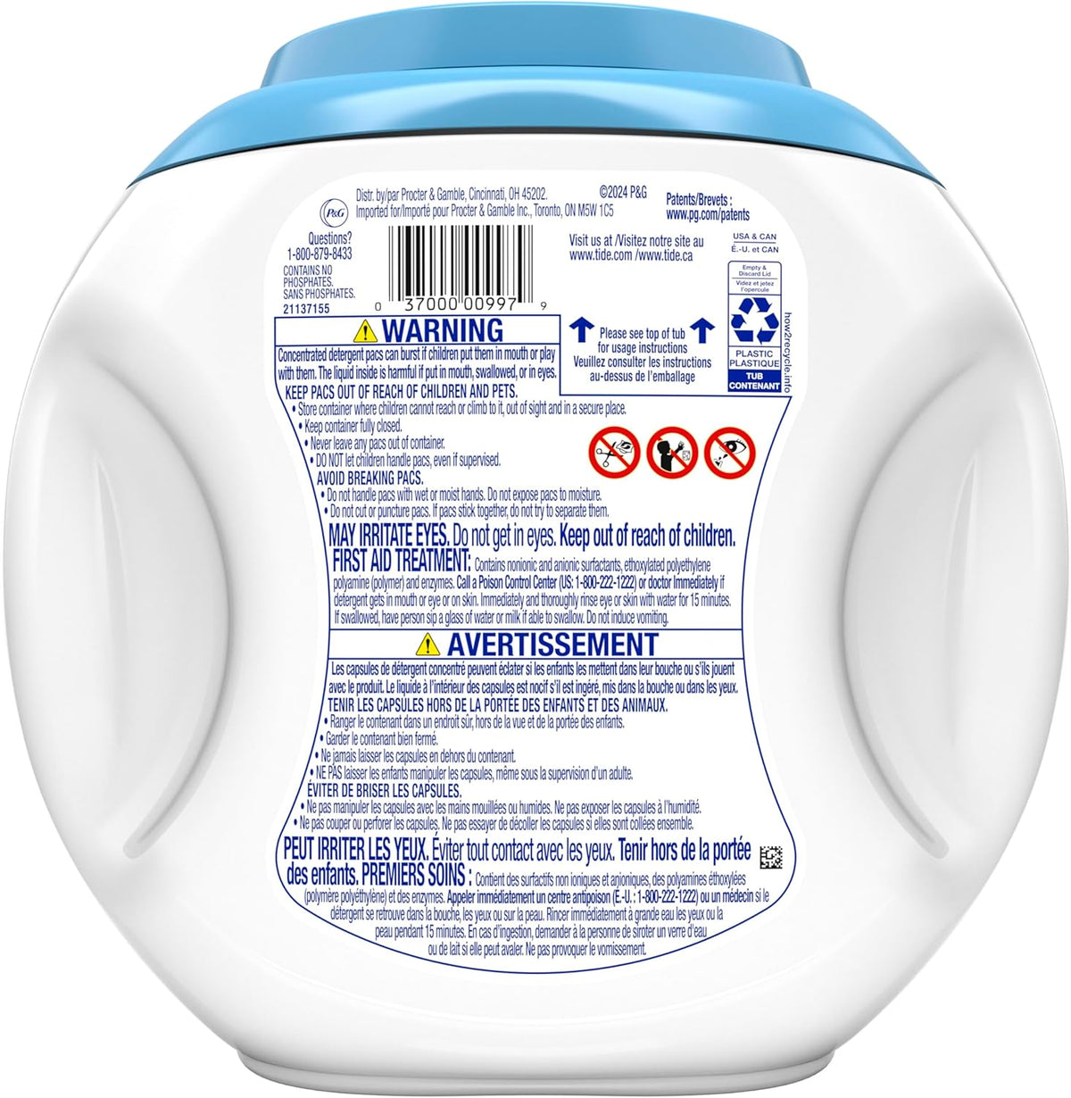 Tide Free and Gentle Laundry Detergent Pacs for Fragrance-Free Bedding and Linen Care, Sensitive Skin Formula