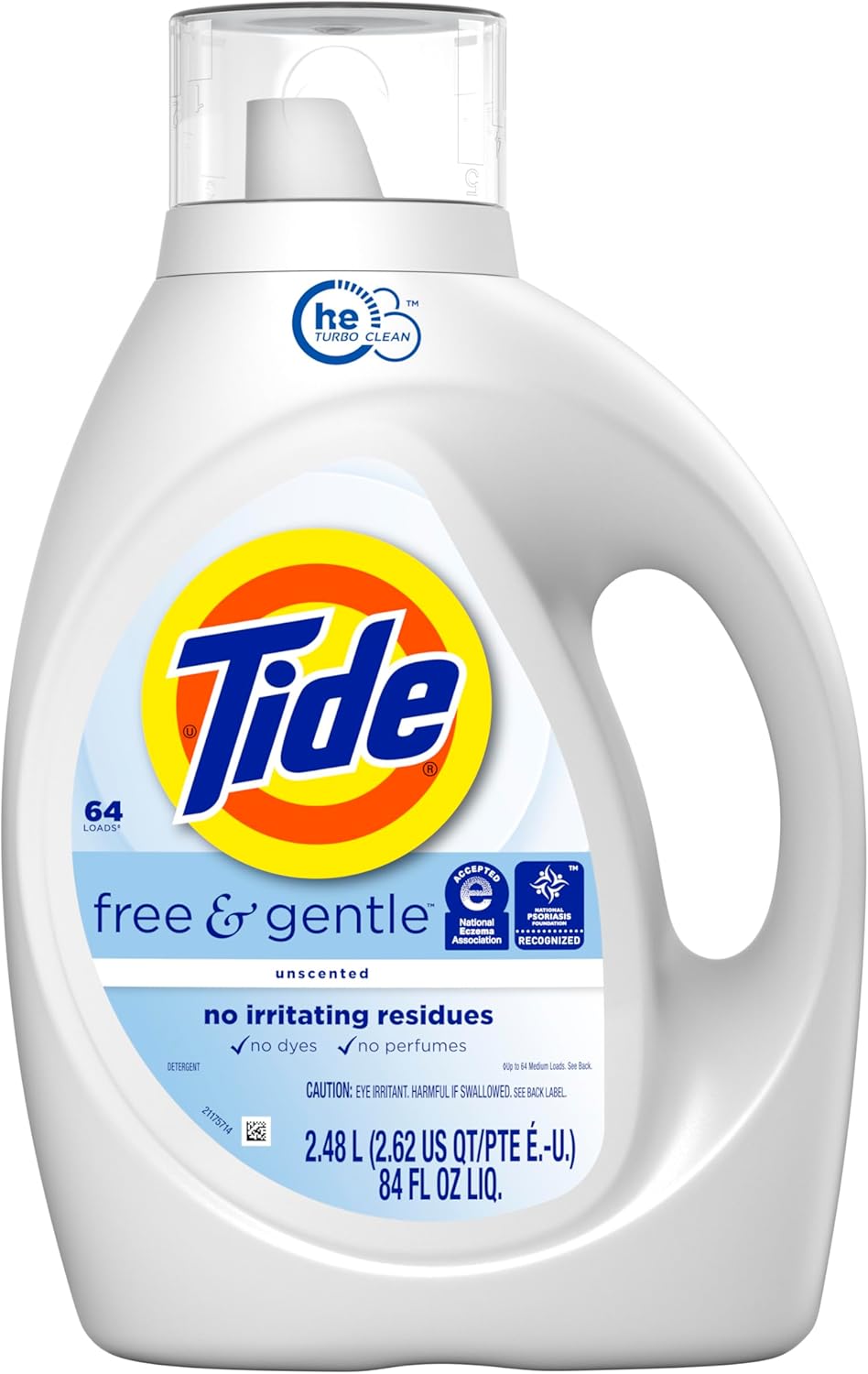 Tide Free & Gentle Laundry Detergent for Mindful Home Care, Fragrance-Free Wash for Restful Bedrooms
