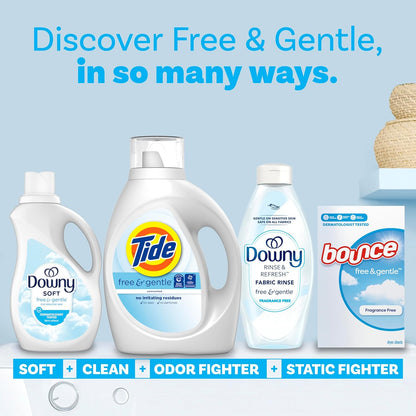 Tide Free & Gentle Laundry Detergent for Mindful Home Care, Fragrance-Free Wash for Restful Bedrooms