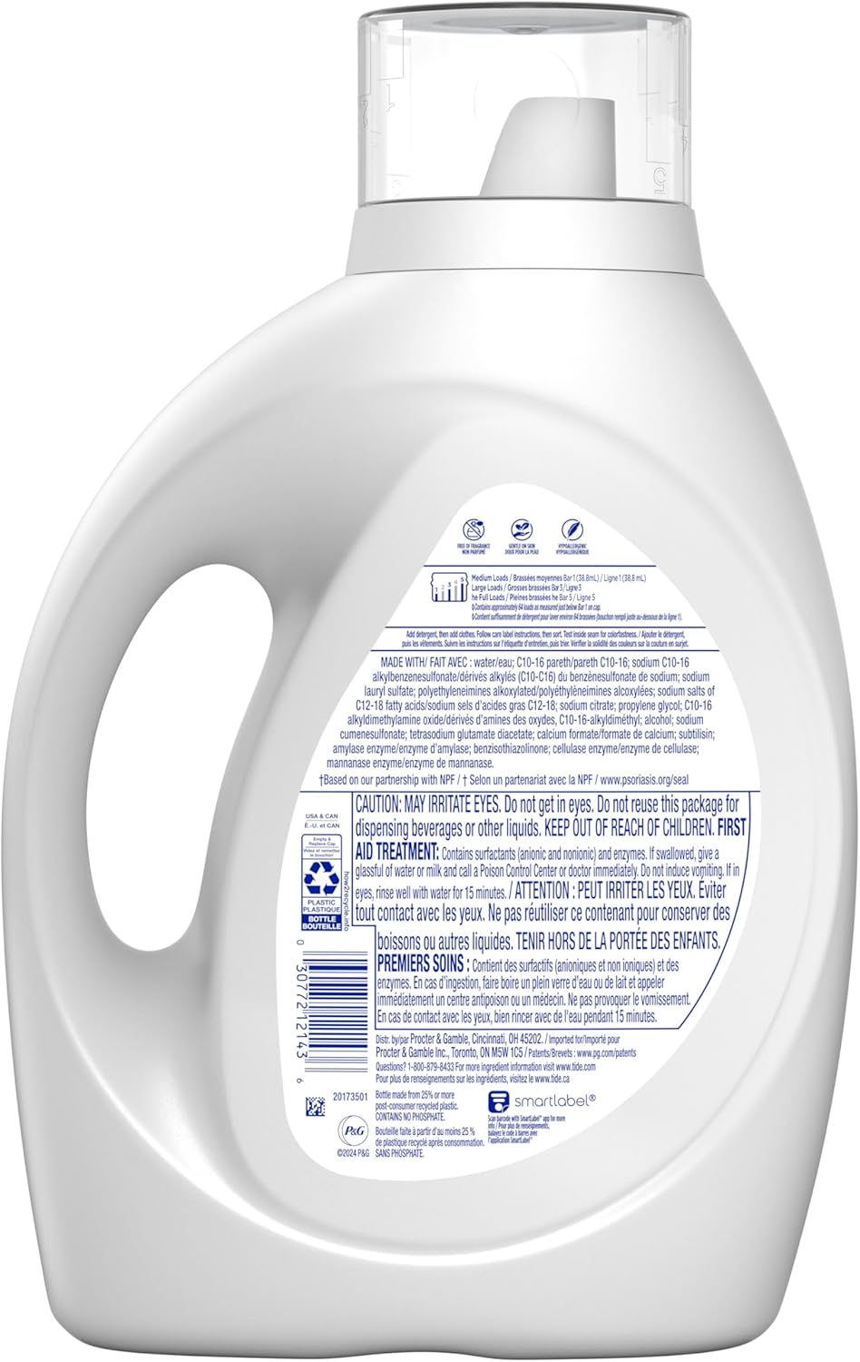 Tide Free & Gentle Laundry Detergent for Mindful Home Care, Fragrance-Free Wash for Restful Bedrooms