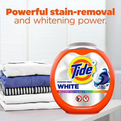 Tide Power PODS White Laundry Detergent – Family Laundry Room Pick for Kids' Uniforms, Stain-Fighting PODs