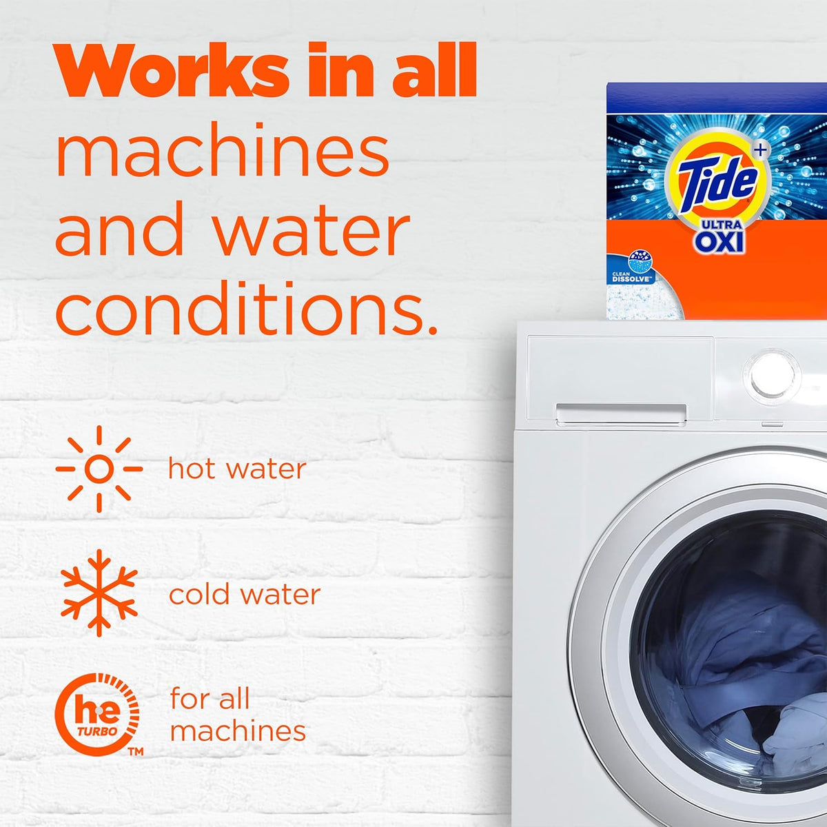 Tide Ultra OXI Powder Laundry Detergent for Camping and Travel Wardrobes, Powder Format for Easy Transport and Storage