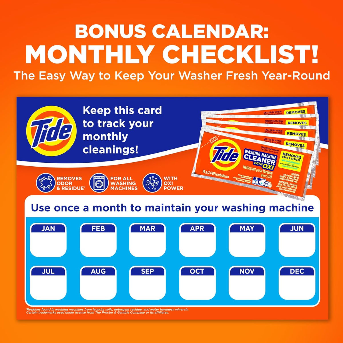 Tide Washer Machine Cleaner with Oxi – Focus-Friendly Home Care, Quick Activating Hard Water Formula