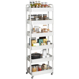 Sywhitta Plastic Storage Trolley, Simple Modern Storage for Bathroom Countertop and Toiletries, White