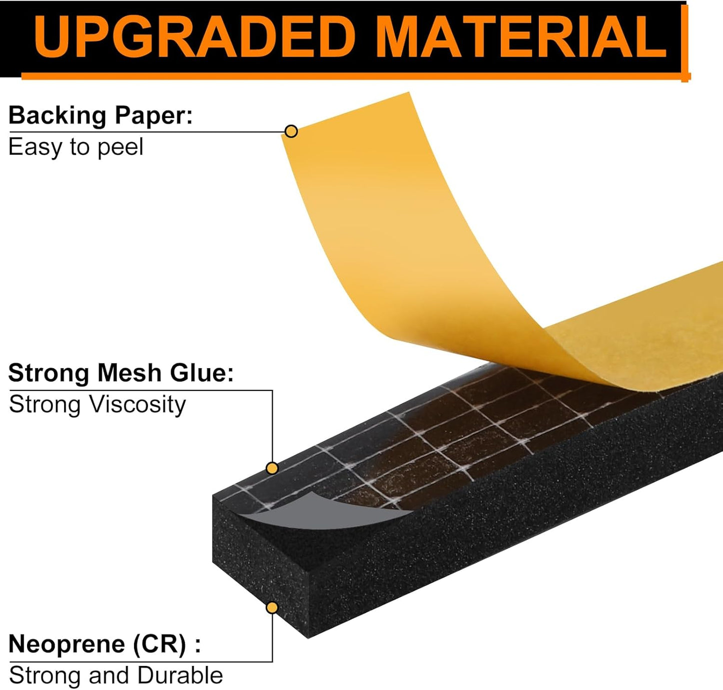 tool-free installation — cut to any length and press into a clean surface