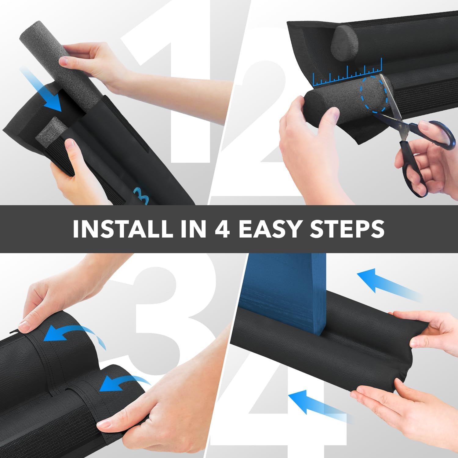 tool-free slide-under installation with no adhesive or hardware