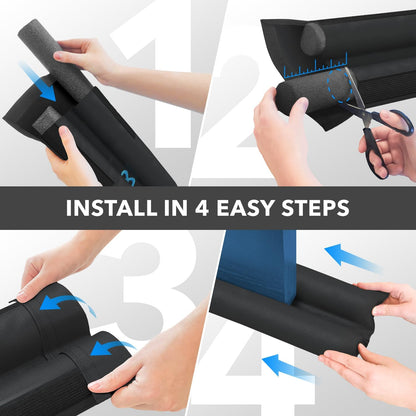 tool-free slide-under installation with no adhesive or hardware