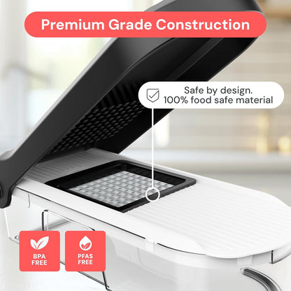 top-rack dishwasher safe construction across all components including blades