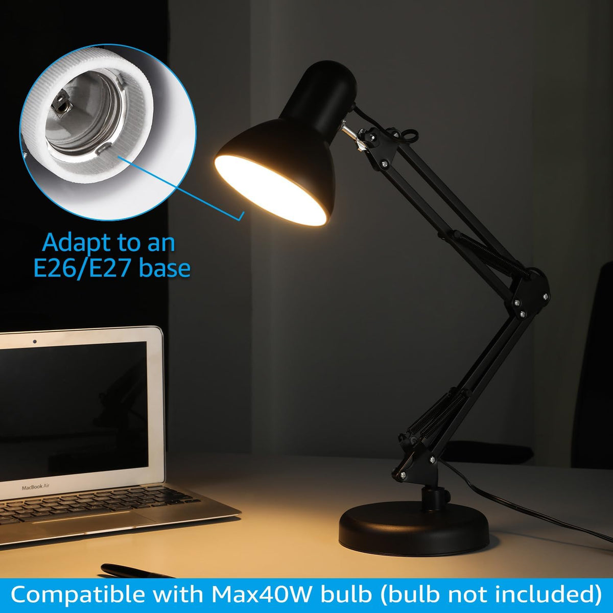 TORCHSTAR Swing Arm Desk Lamp with Clamp – Precision Task Lighting for Computer Desk and Drafting Table