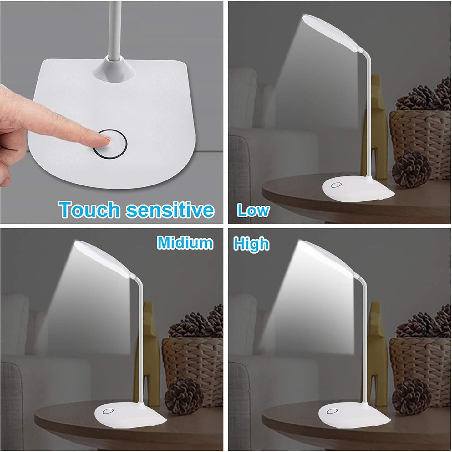 touch-sensitive control with 3 adjustable brightness levels