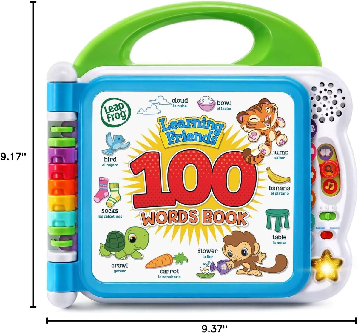 LeapFrog Learning Friends 100 Words Book – Portable Bilingual Learning Toy for Road Trips and Flights