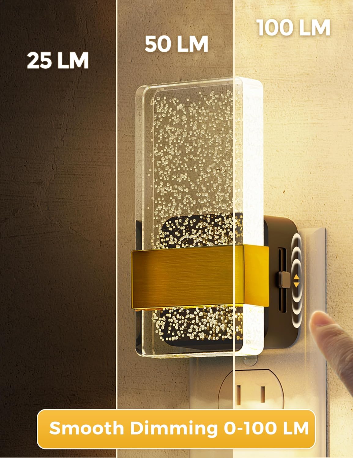 tough acrylic shade with inner bubble design and golden square ring decoration