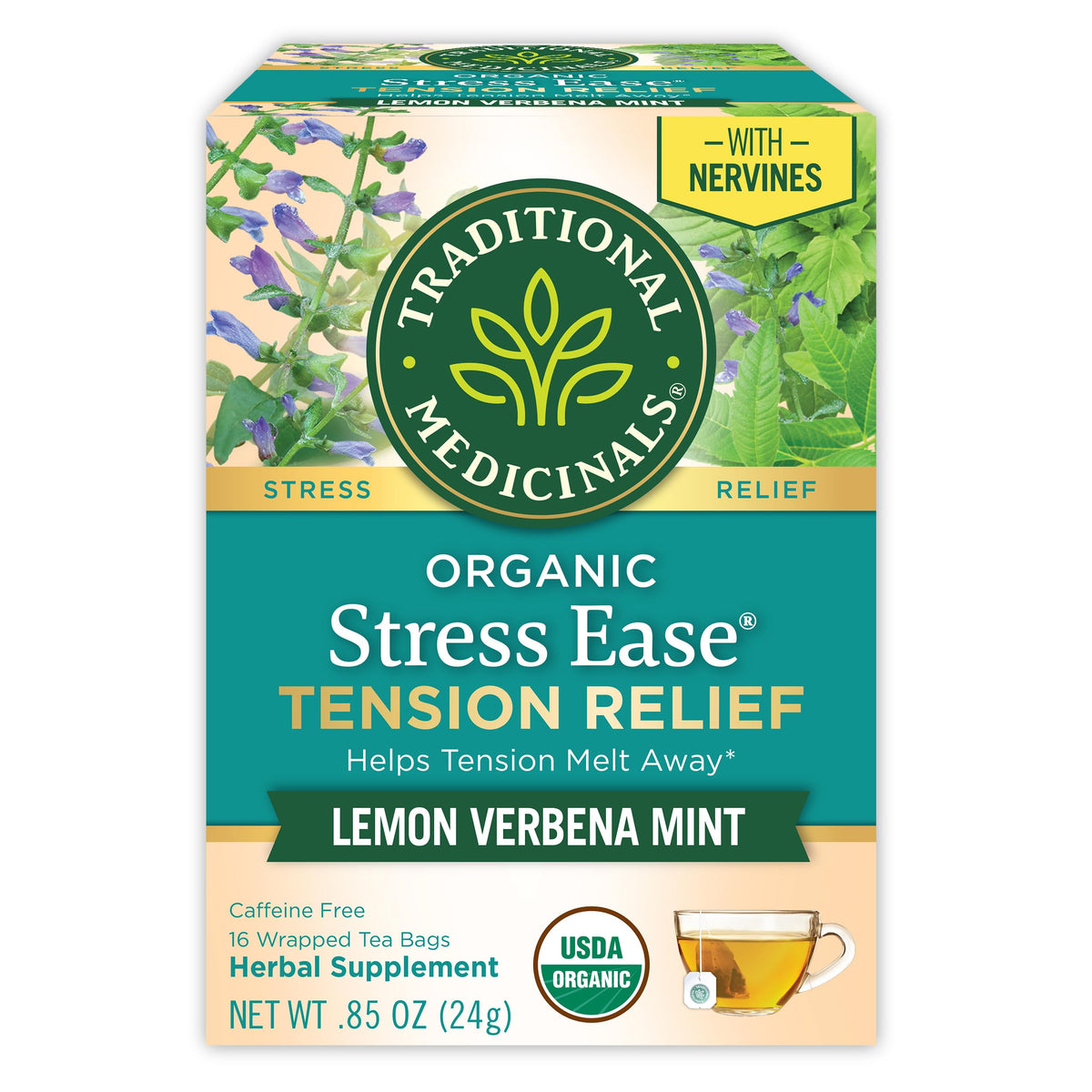 Traditional Medicinals Lemon Balm Tea Bags – Restorative Evening Brew for Yoga Studio and Bath Time Recovery