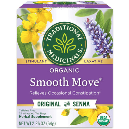 Traditional Medicinals Smooth Move – Gentle Overnight Herbal Support for Your Self-Care Wind-Down