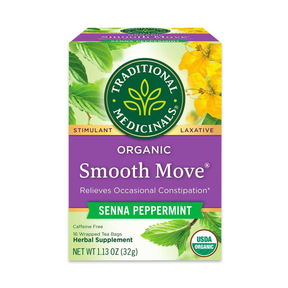 Traditional Medicinals Smooth Move – Gentle Overnight Herbal Support for Your Self-Care Wind-Down