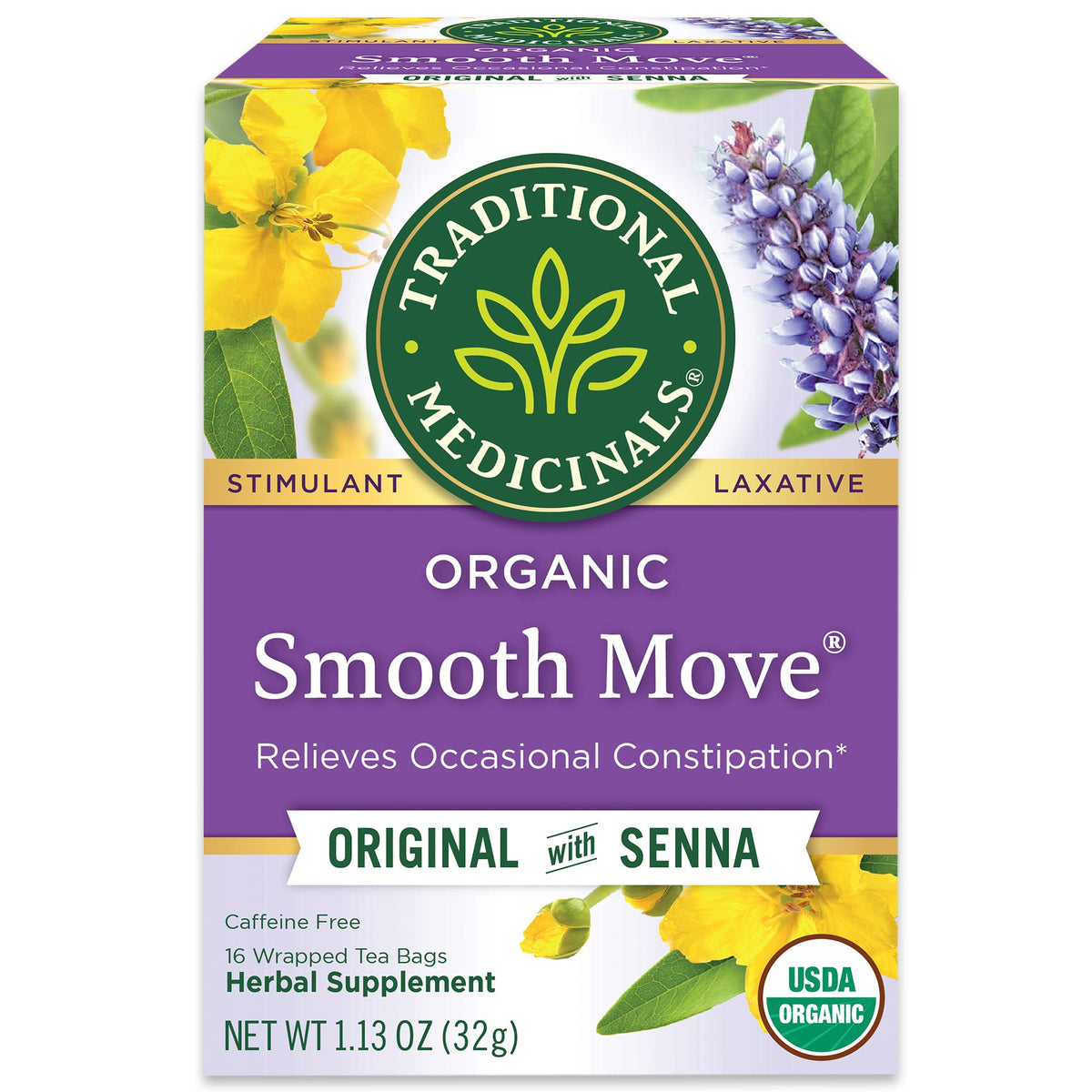 Traditional Medicinals Smooth Move – Gentle Overnight Herbal Support for Your Self-Care Wind-Down