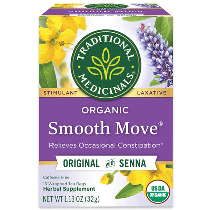 Traditional Medicinals Smooth Move – Gentle Overnight Herbal Support for Your Self-Care Wind-Down