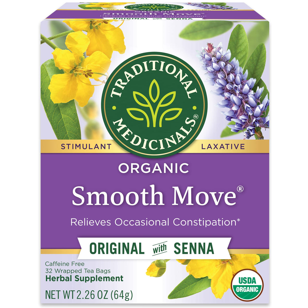 Traditional Medicinals Smooth Move – Gentle Overnight Herbal Support for Your Self-Care Wind-Down