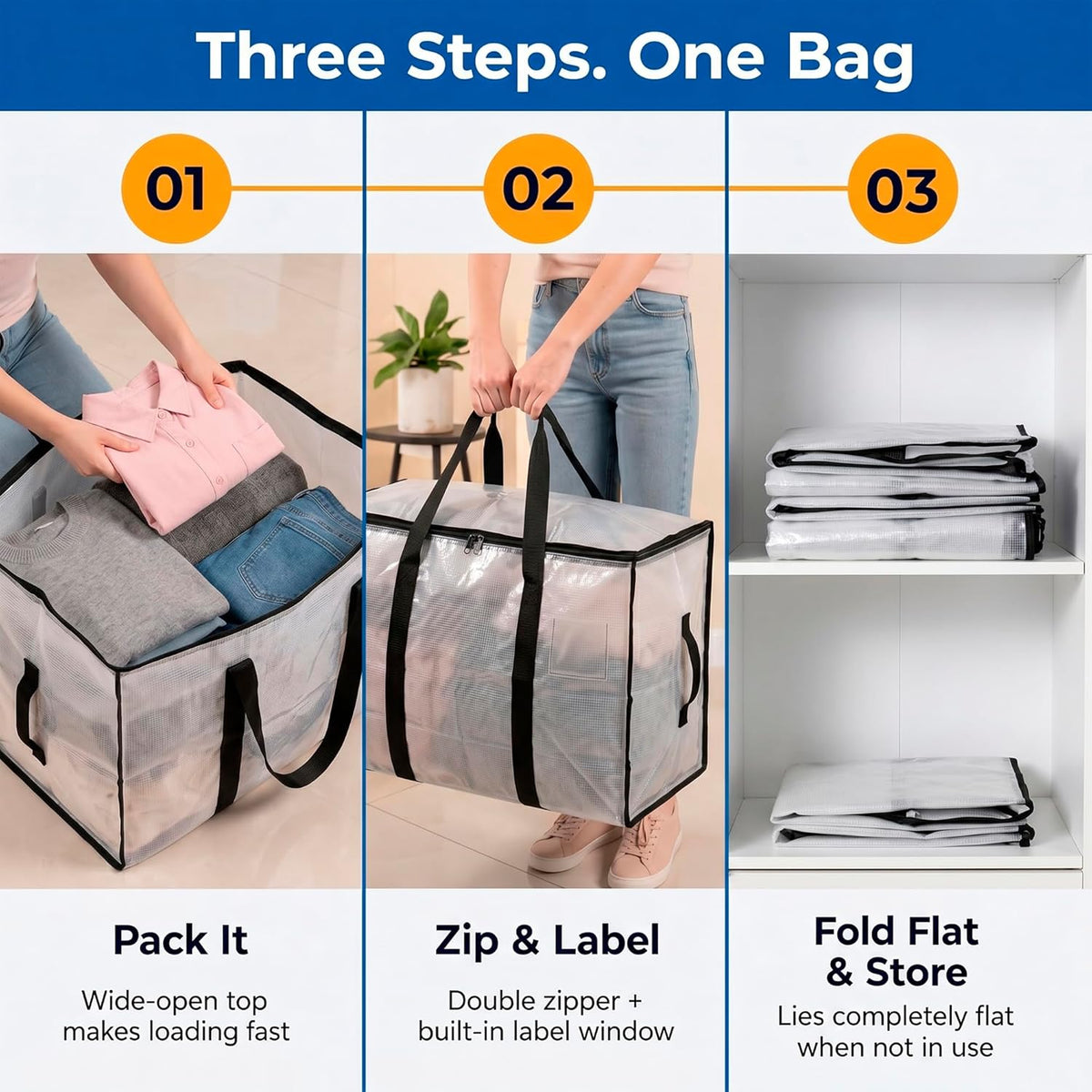 transparent clear body for instant visual identification of contents