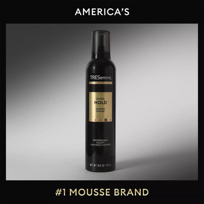 TRESemmé Extra Hold Sculpting Mousse with TSA Bottle – Portable Frizz Defense for Poolside Lounging and Park Picnics