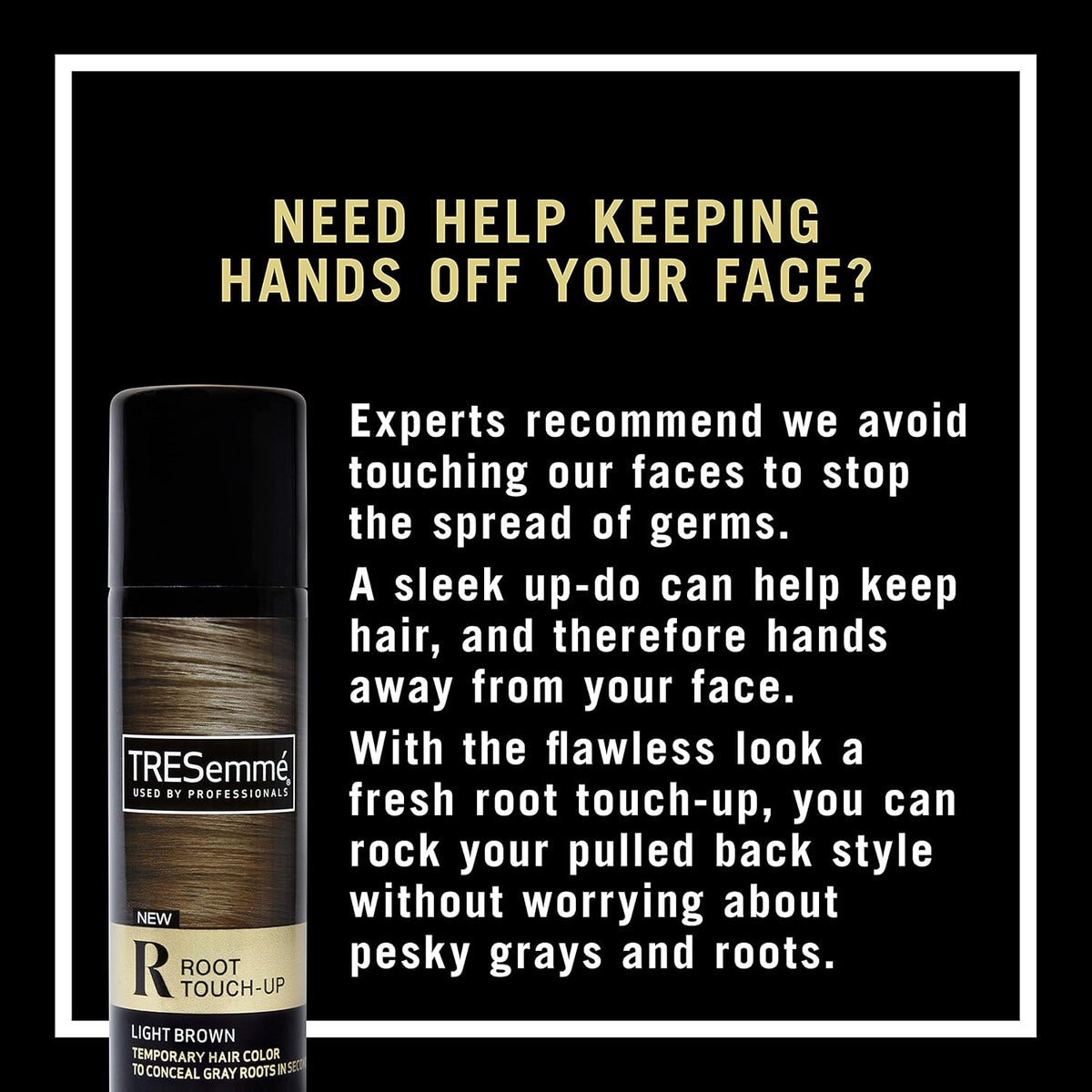 TRESemmé Root Touch-Up Spray – Clutter-Free Travel Toiletry for Capsule Grooming Kits, Dark Brown 2.5 oz
