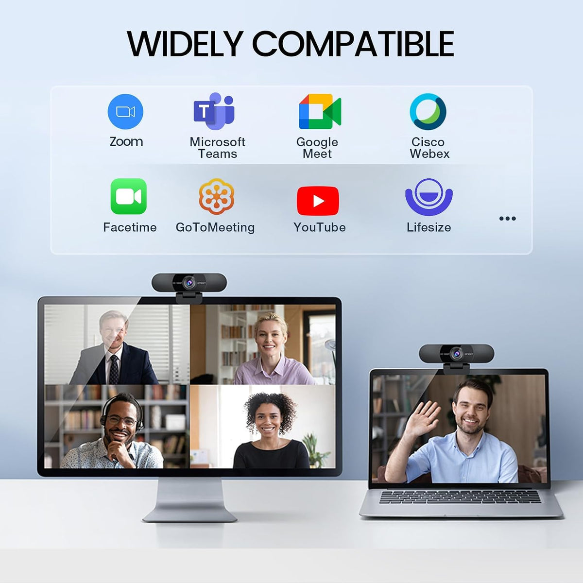 EMEET C960 1080P Webcam with Microphone, Family-Friendly Computer Camera for Kids' Online Classes