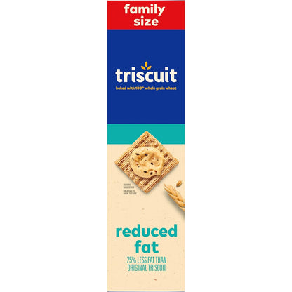Triscuit Reduced Fat Whole Wheat Crackers – Plant-Based Gym Bag Snack for Active Wellness Lifestyles