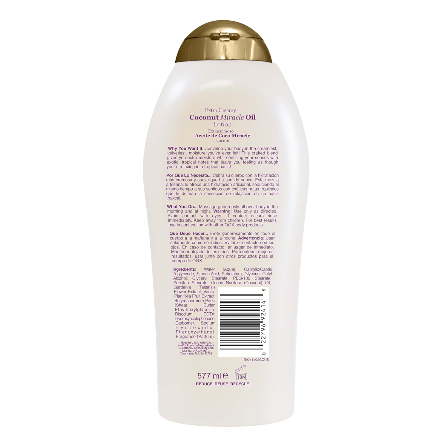 tropical coconut milk, tangerine and warm vanilla fragrance profile
