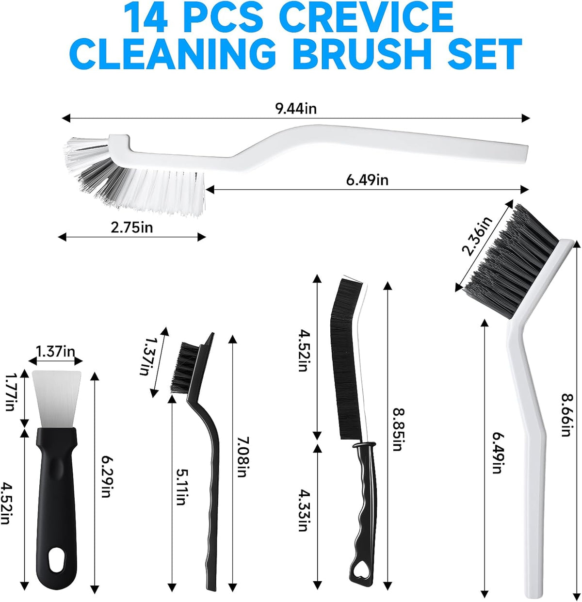 Turbo Bristle 14Pcs Deep Cleaning Brush Kit – Apartment Move-In Gift for College Students and First-Time Renters