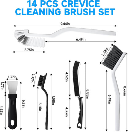 Turbo Bristle 14Pcs Deep Cleaning Brush Kit – Apartment Move-In Gift for College Students and First-Time Renters