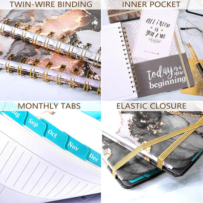 twin-wire binding that lays flat for comfortable writing
