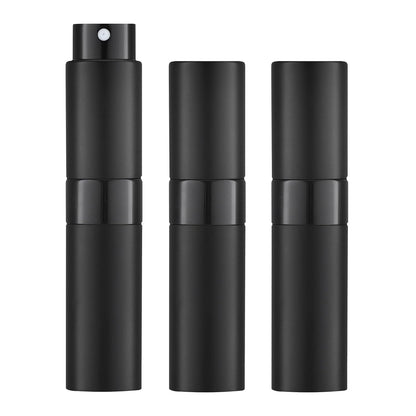 twist-up lipstick-style atomizer mechanism with no separate cap to lose