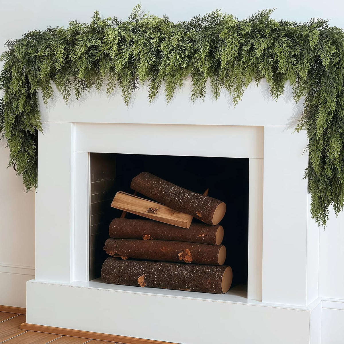 two artificial garlands, each measuring 6 feet or 183 cm