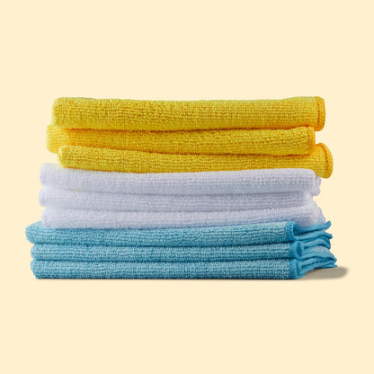 two color schemes (blue/white/yellow and green/gray/pink) for task-based organization