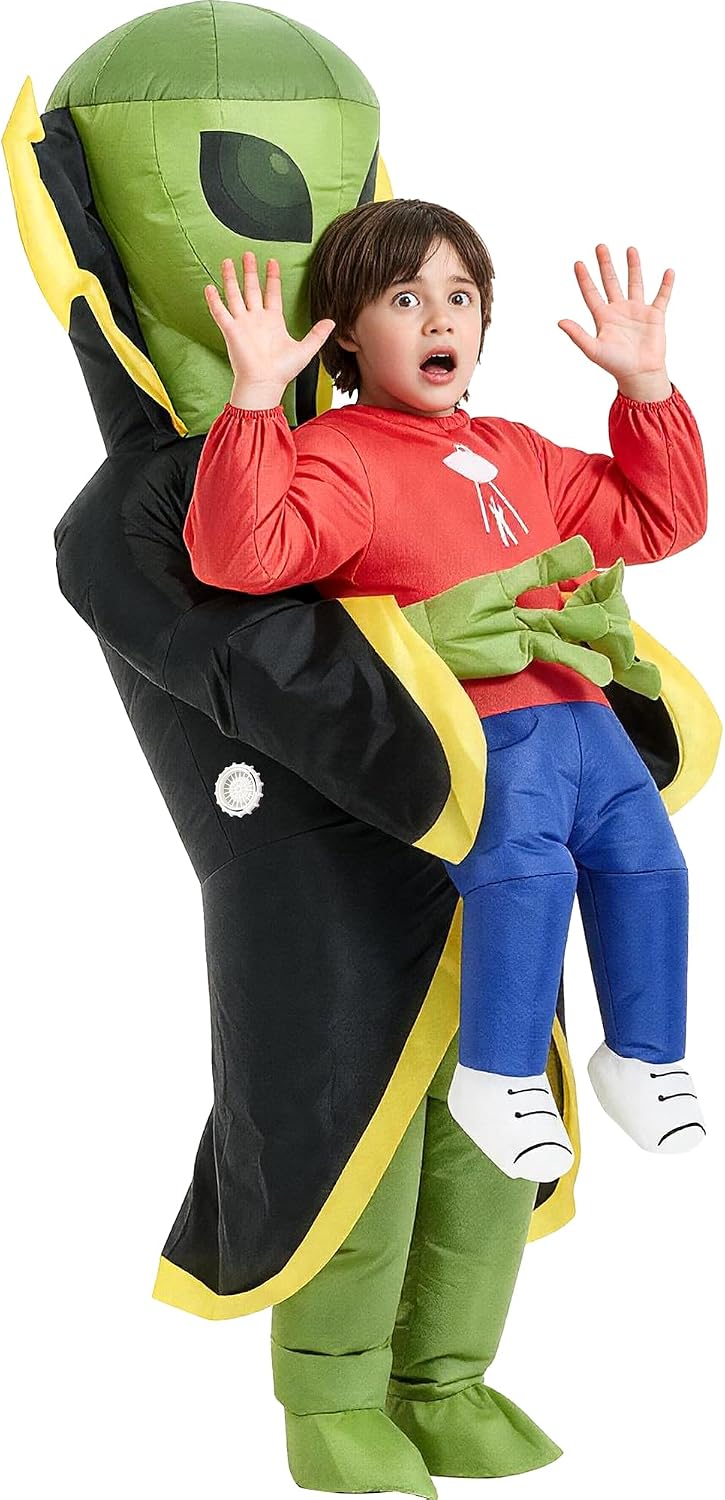 One Casa Blow Up Alien Costume for Children – Child-Friendly Inflatable Halloween Suit for Classroom Parties and Family Events