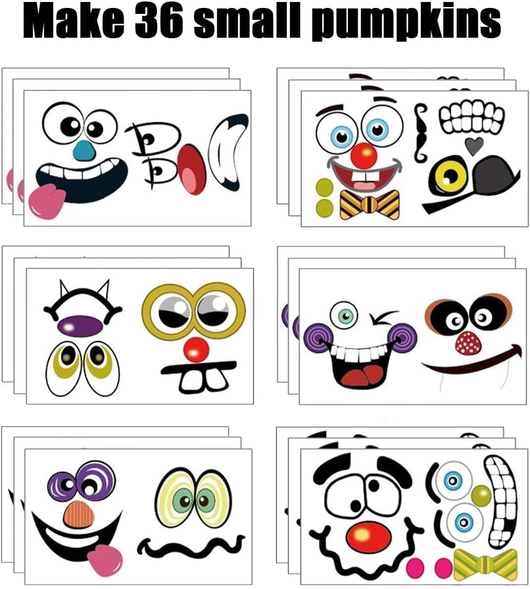 two design themes available across variants: classic cute faces and horror faces
