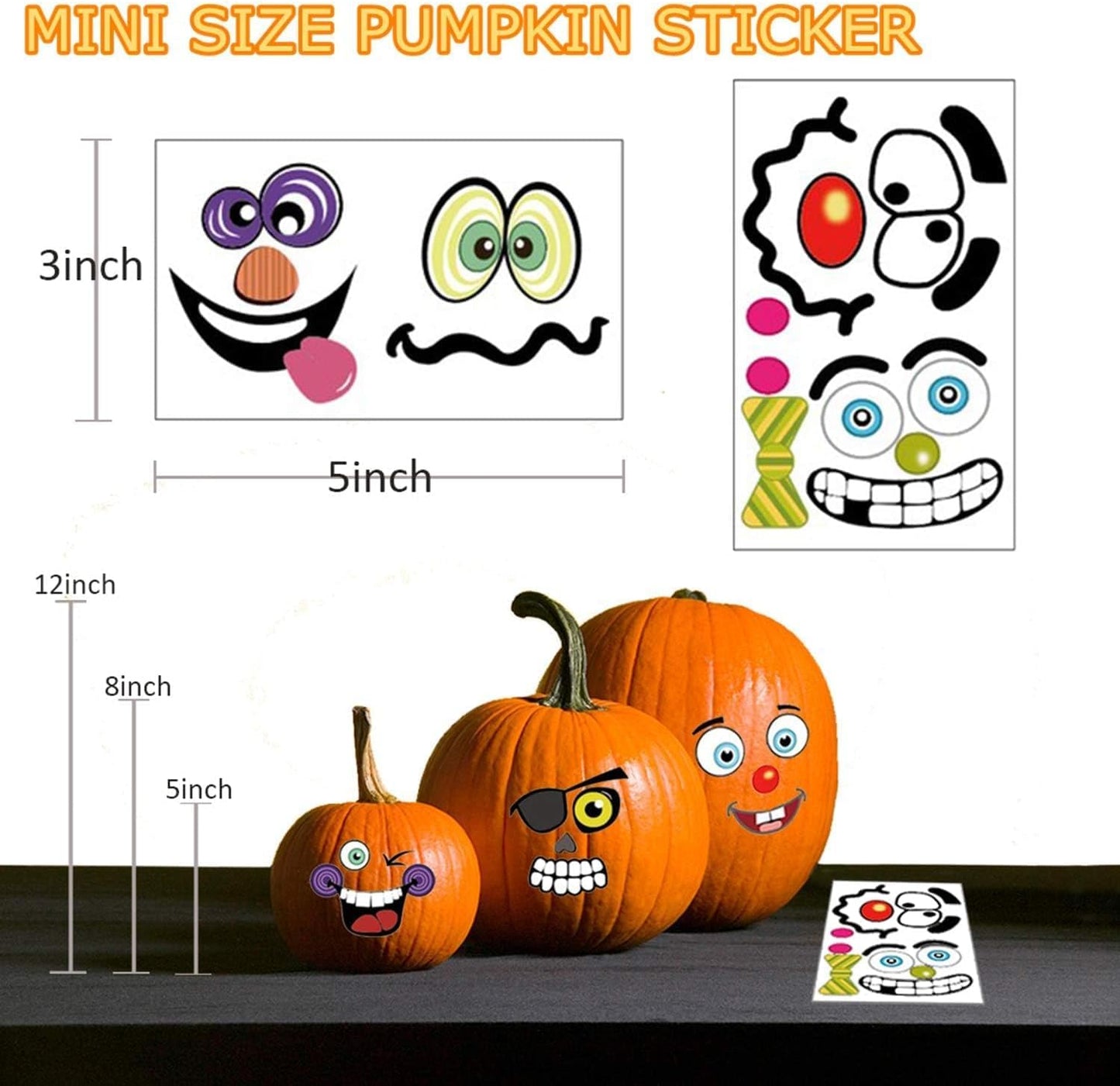two facial expressions per sheet in cartoon style