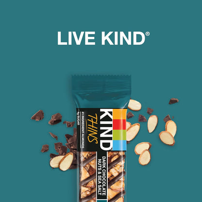 two flavor variants: dark chocolate nuts & sea salt and dark chocolate cherry cashew
