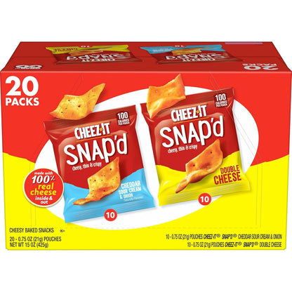 two flavor varieties: double cheese and cheddar sour cream & onion