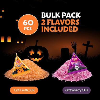 two flavor varieties: strawberry and orange