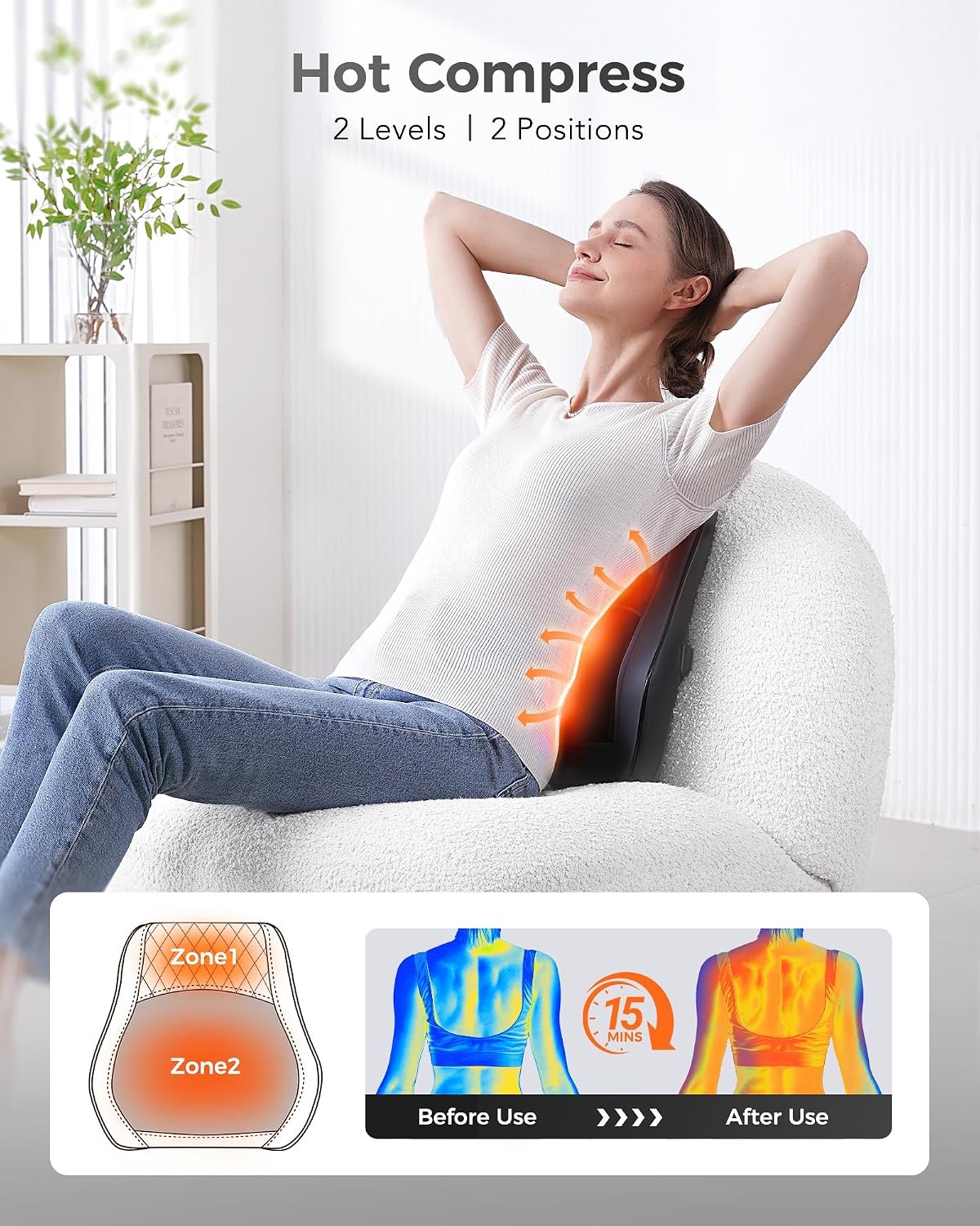 two heating zones with two selectable heat levels