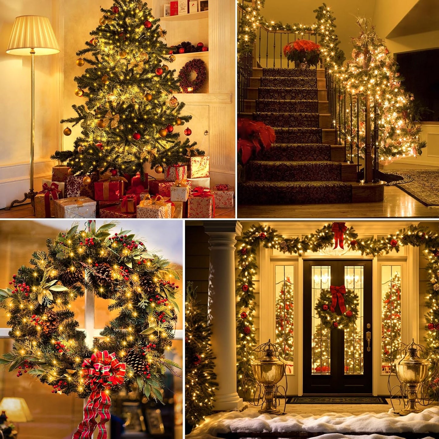 two lighting modes: steady constant glow and twinkling festive flash