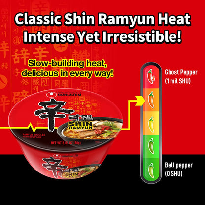 two product variants: shin original (3.03 oz, pack of 12) and shin gold (pack of 6) for different flavor preferences