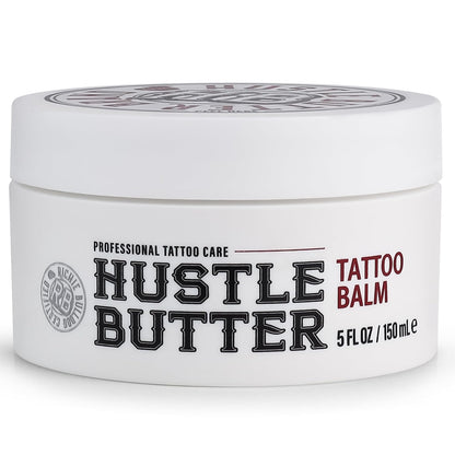Hustle Butter Vegan Tattoo Cream 5oz – Cruelty-Free and Clean-Ingredient Formula for Allergic-Reaction-Free Tattoo Recovery