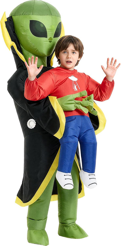 One Casa Blow Up Alien Costume for Children – Child-Friendly Inflatable Halloween Suit for Classroom Parties and Family Events