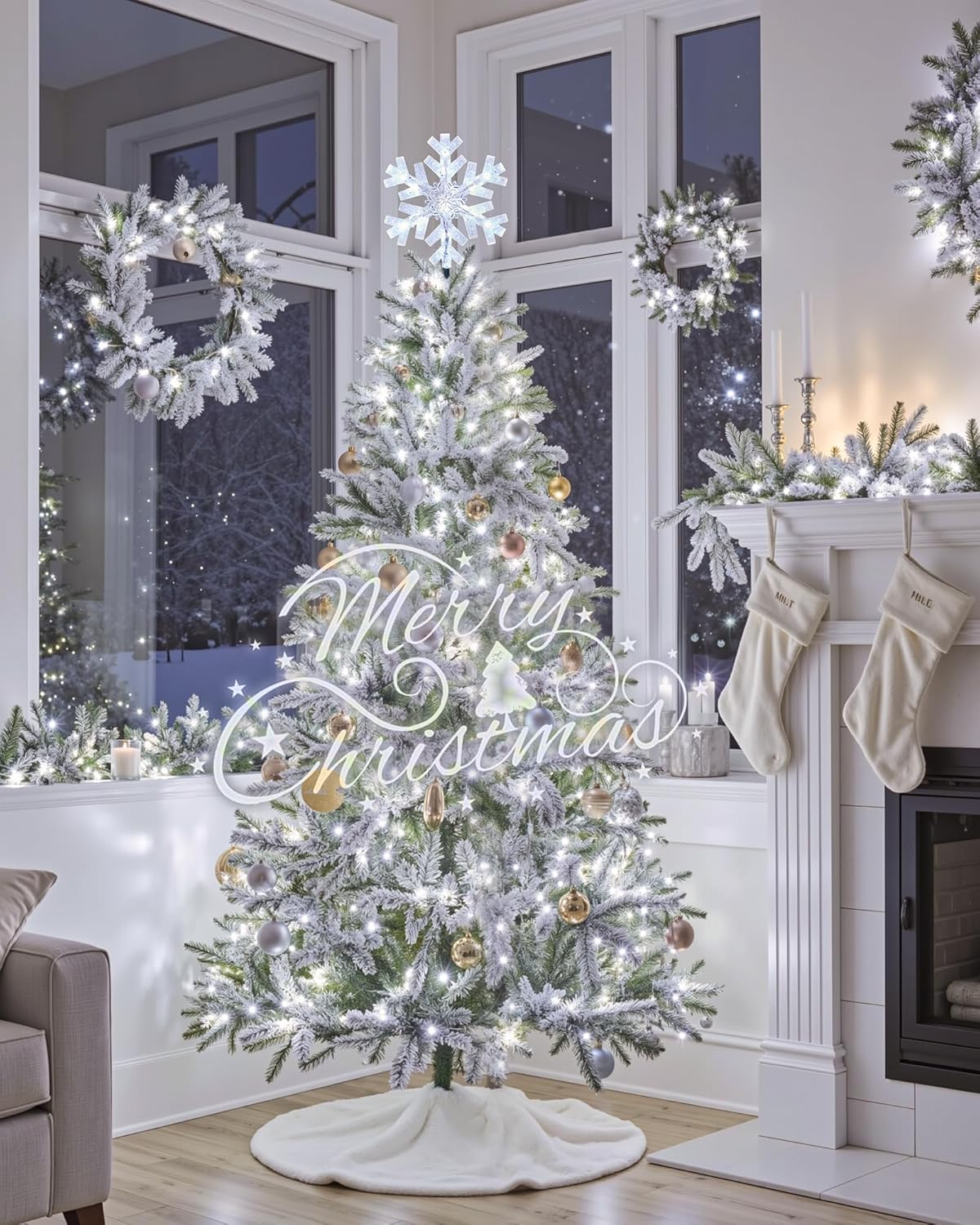 two style variants available: snowflake and silver star