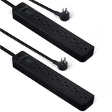 Amazon Basics Surge Protector Power Strip – Simple Scandinavian Media Console, 6-Outlet Power Strip with Concealed Cord
